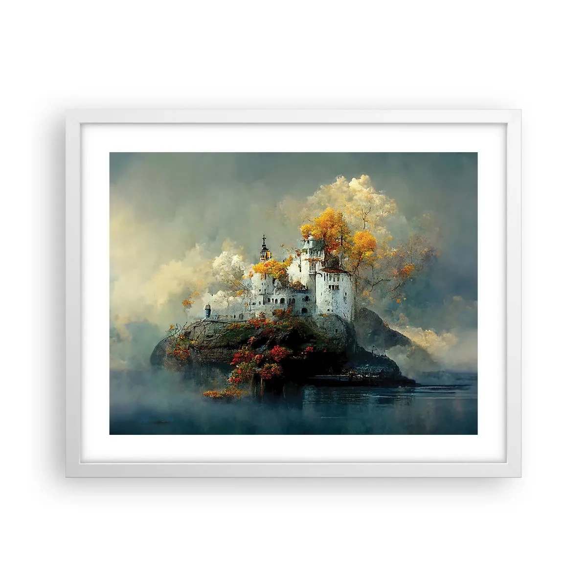 Plagát v bielom ráme - Začiatok romantického príbehu - 50x40 cm