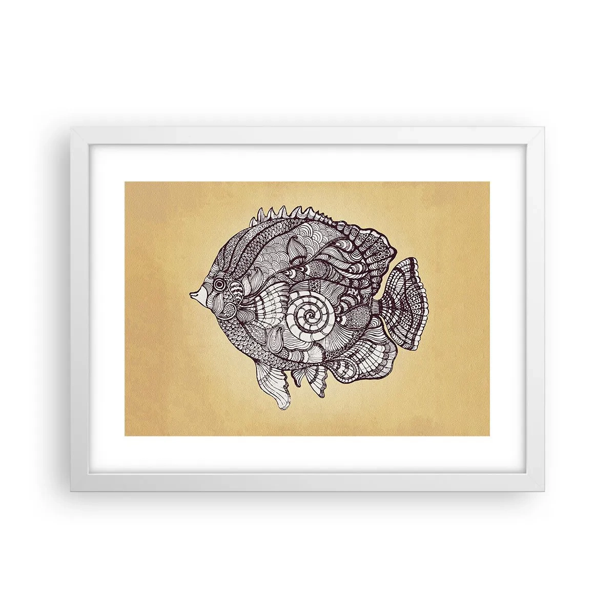 Plagát v bielom ráme - Z oceánu ornamentov - 40x30 cm