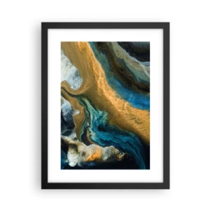 Plagát v čiernom ráme - Modrá – žltá – vzájomné vplyvy - 30x40 cm