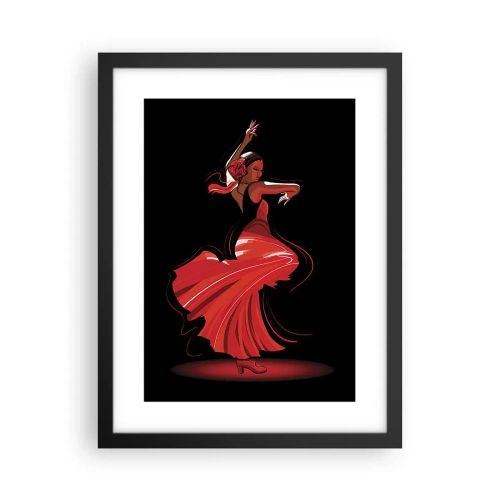 Plagát v čiernom ráme - Horúca duša flamenco - 30x40 cm