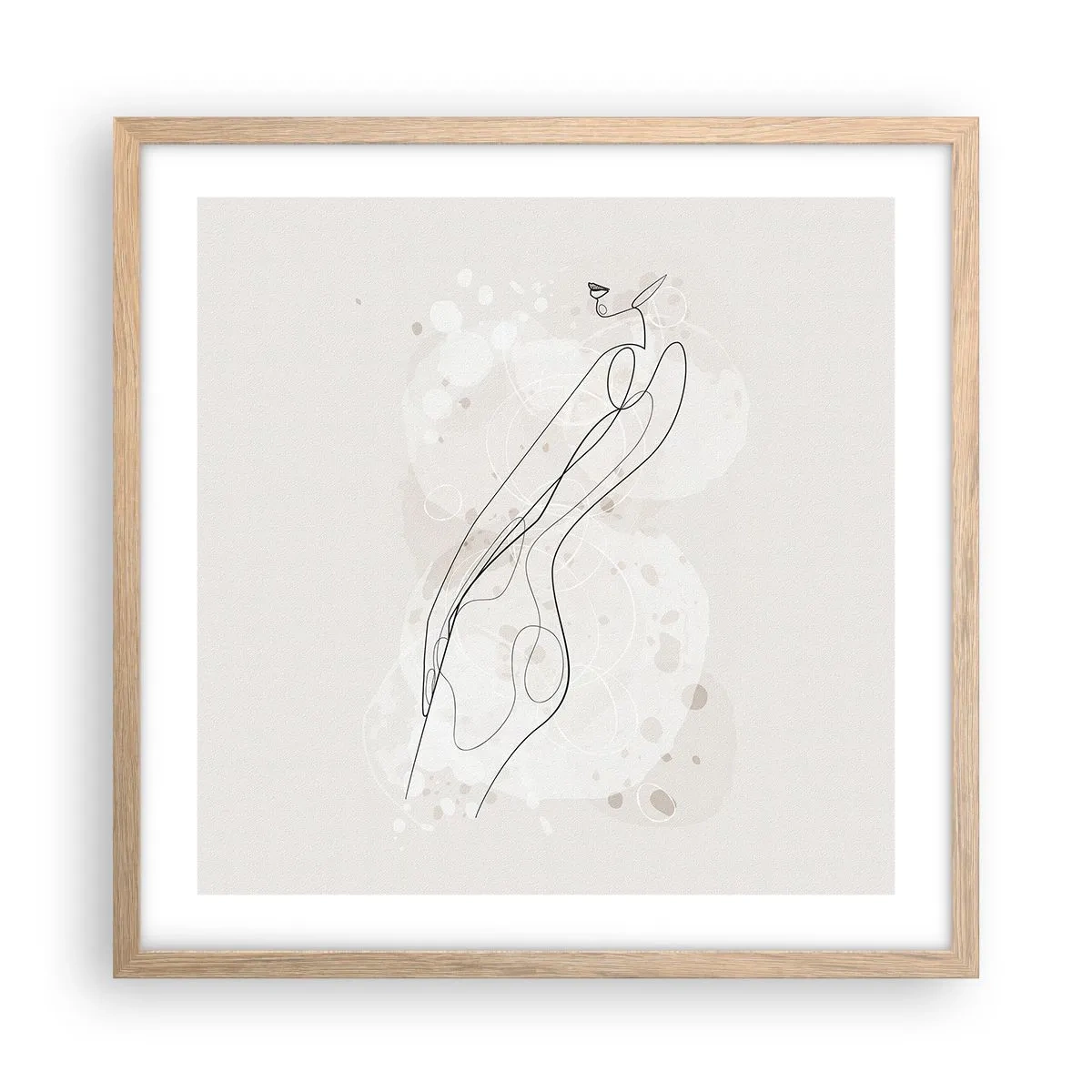 Plagát v ráme zo svetlého duba - Zablúdiť pohľadom - 50x50 cm