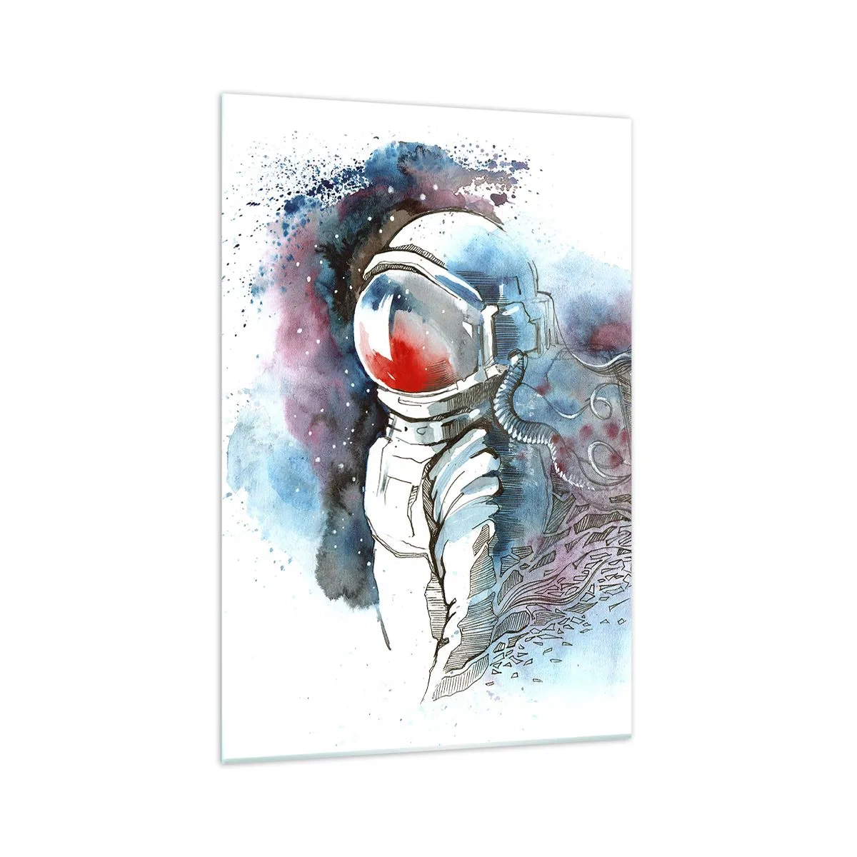 Obraz na skle - Sám s vesmírom - 70x100 cm