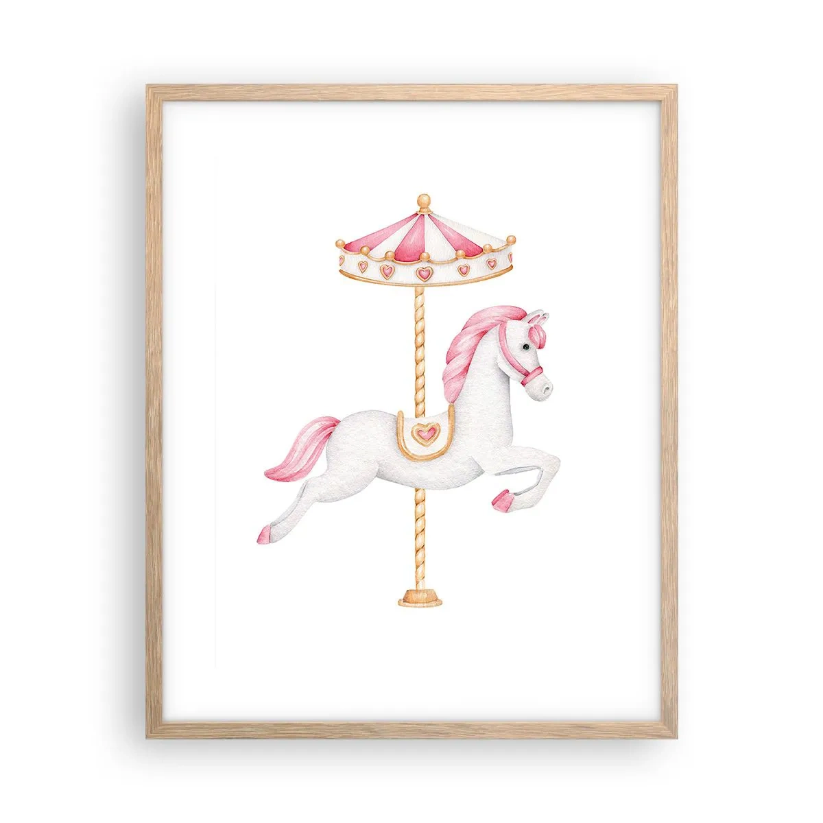 Plagát v ráme zo svetlého duba - Vyrazil z kopýtka - 40x50 cm