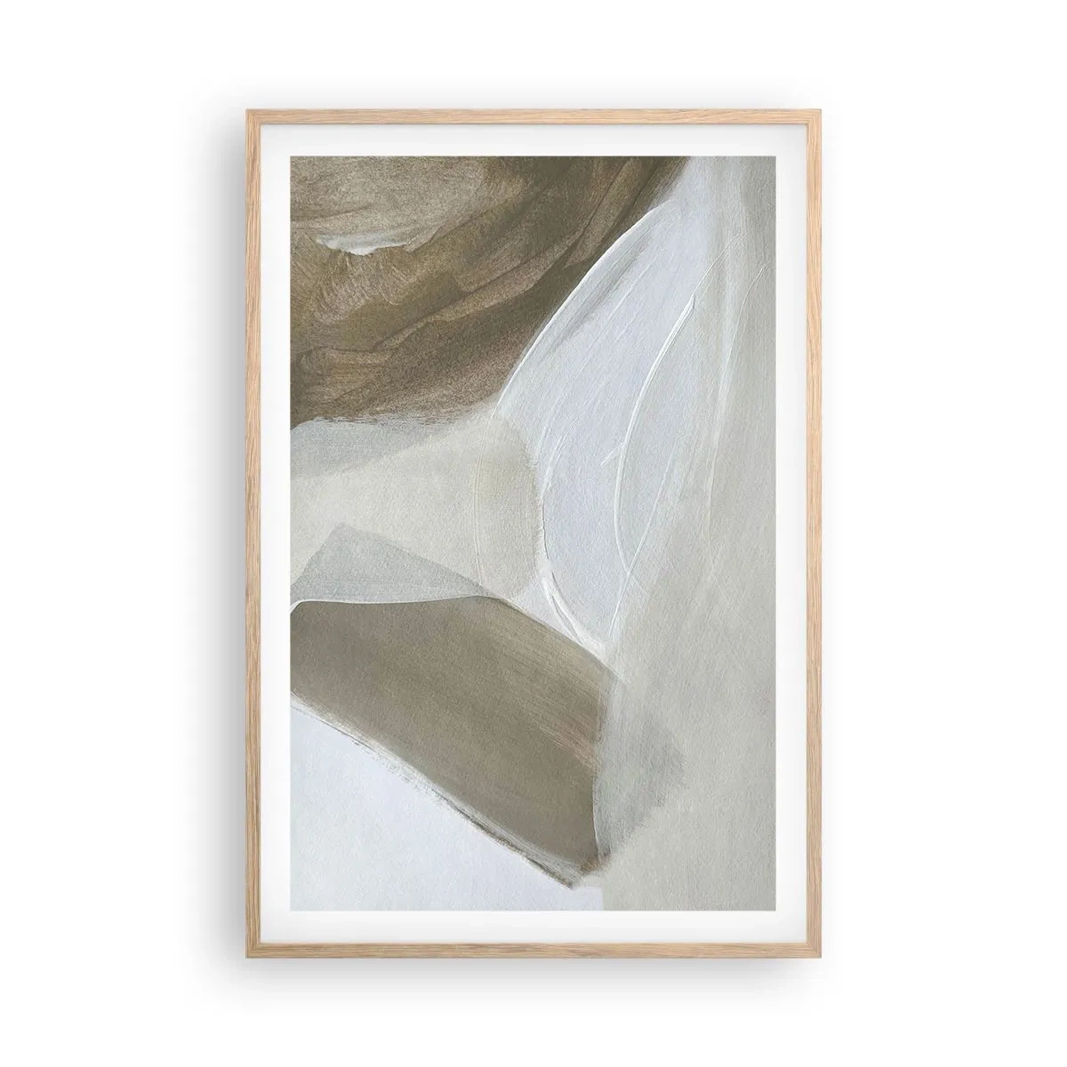 Plagát v ráme zo svetlého duba - Vlna bielej - 61x91 cm