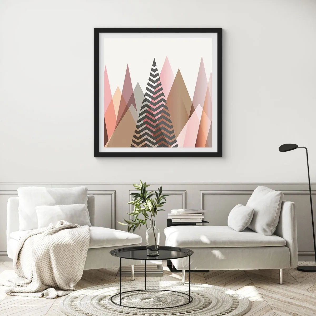 Plagát v čiernom ráme - Pyramidálny pohľad - 40x40 cm