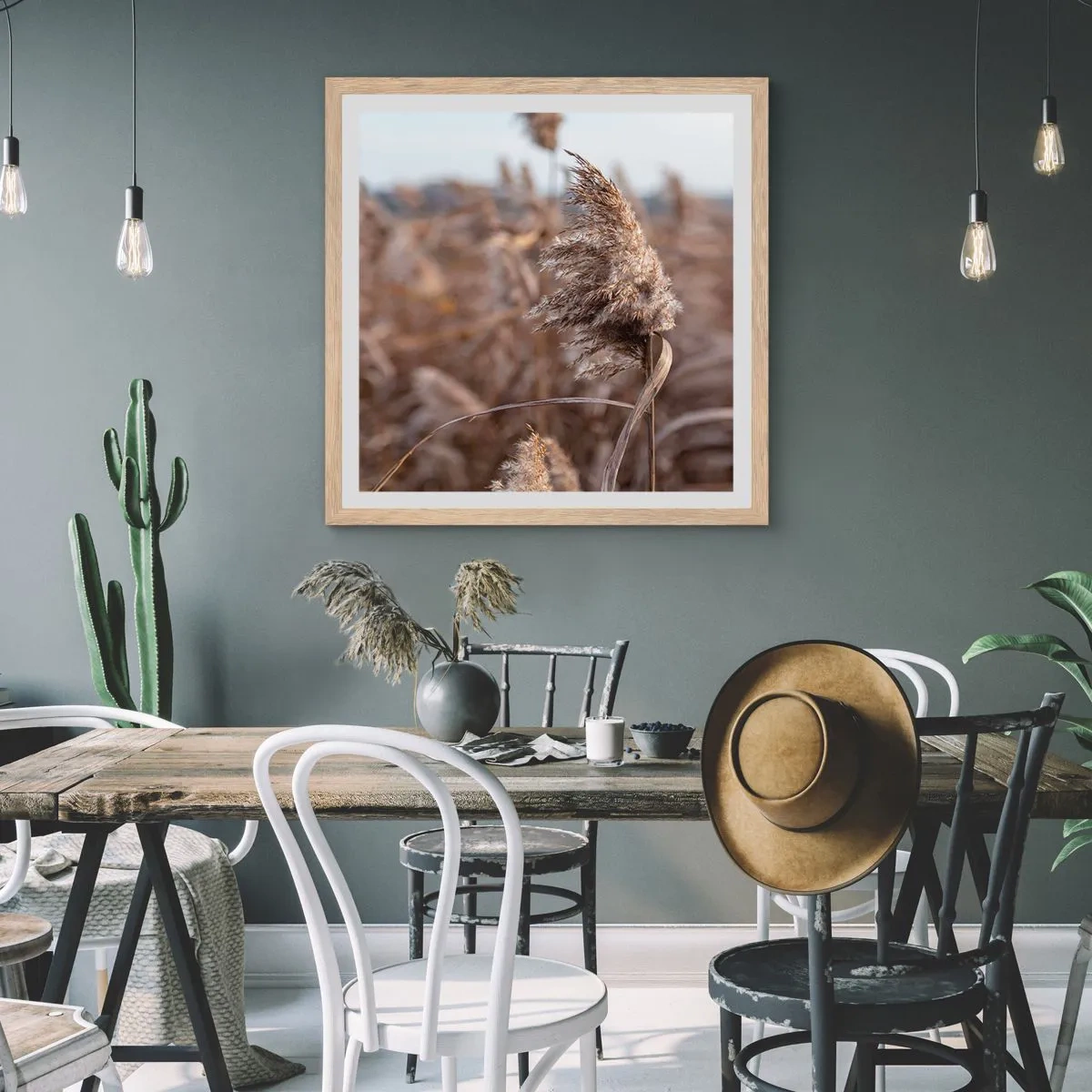 Plagát v ráme zo svetlého duba - Čas odletieť s vetrom - 60x60 cm