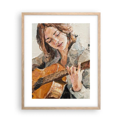 Plagát v ráme zo svetlého duba - Koncert pre gitaru a dievčenské srdce - 40x50 cm
