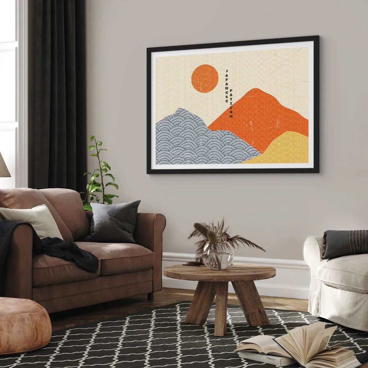 Plagát v čiernom ráme - V japonskom duchu - 70x50 cm