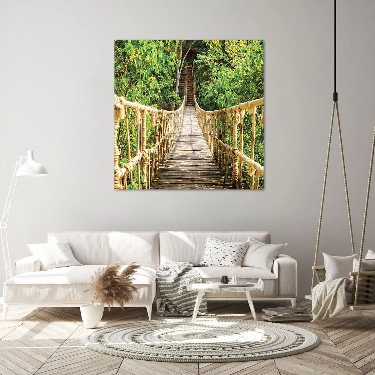 Obraz na plátne - Zavesený v zelenej - 50x50 cm