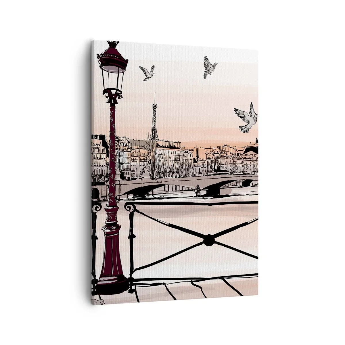 Obraz na plátne - Nad strechami Paríža - 50x70 cm