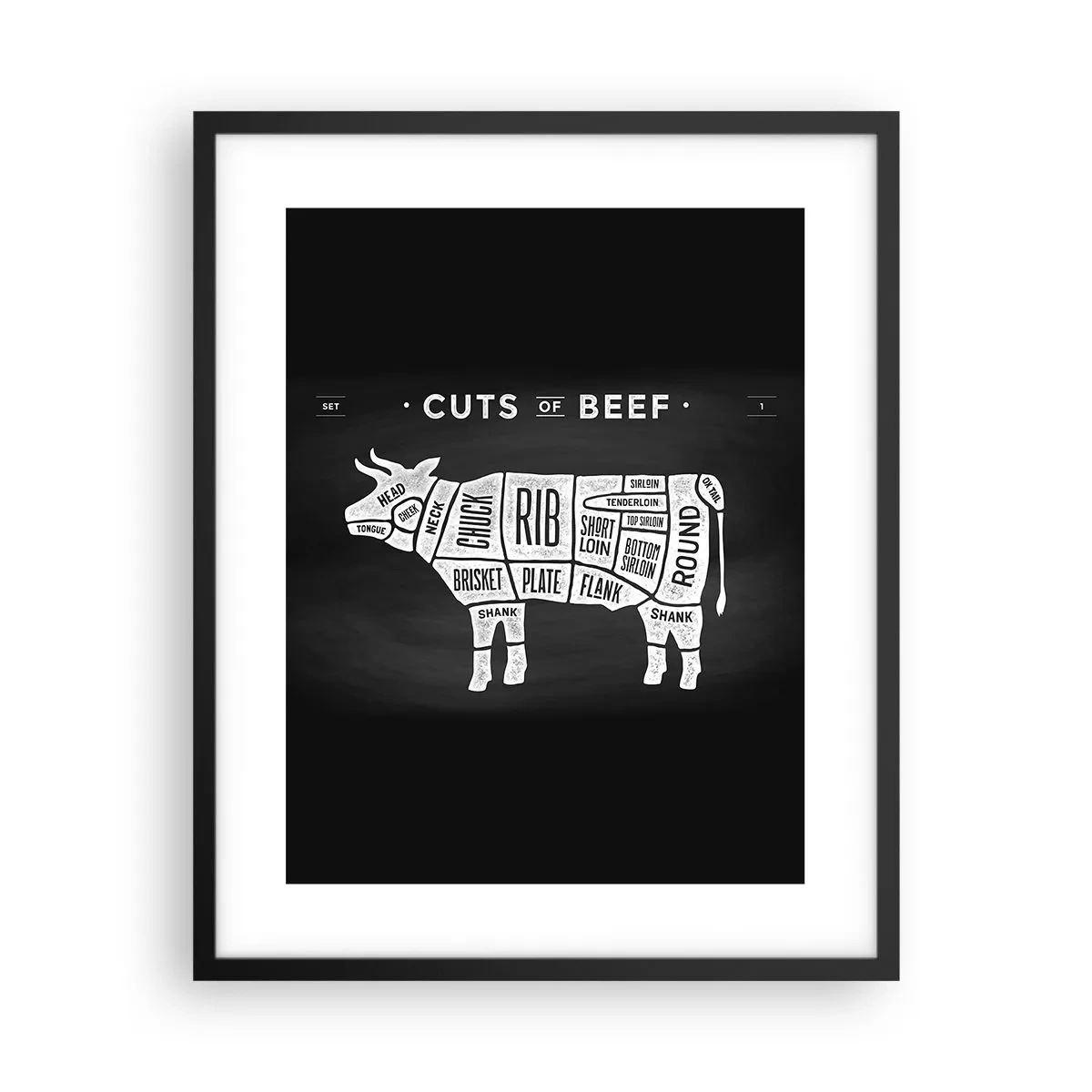 Plagát v čiernom ráme - Šlabikár mäsiara - 40x50 cm