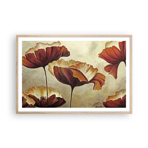 Plagát v ráme zo svetlého duba - Lán lúky - 91x61 cm