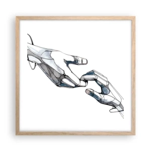 Plagát v ráme zo svetlého duba - Dobré gesto - 50x50 cm