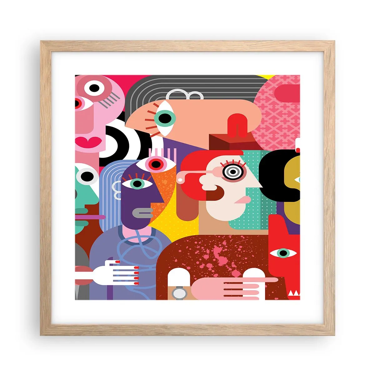 Plagát v ráme zo svetlého duba - My od pána Picassa - 40x40 cm