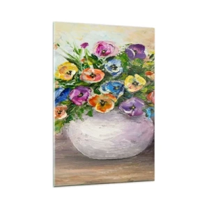 Obraz na skle - Zátišie s bielou vázou - 80x120 cm