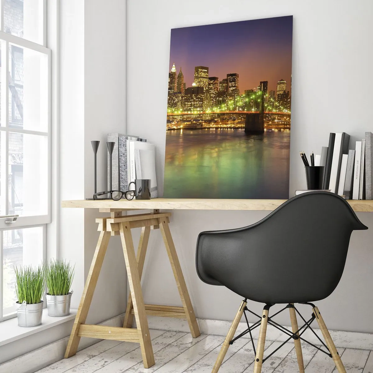 Obraz na skle - Tu svetlo nikdy nezhasne - 50x70 cm