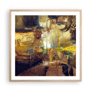 Plagát v ráme zo svetlého duba - Zima, teplejšie, horúco - 60x60 cm