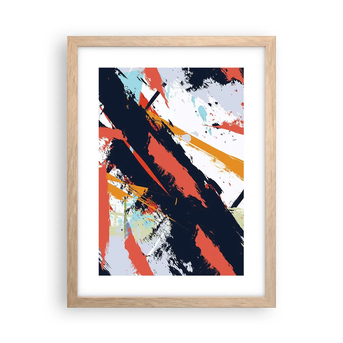 Plagát v ráme zo svetlého duba - Dynamická kompozícia - 30x40 cm