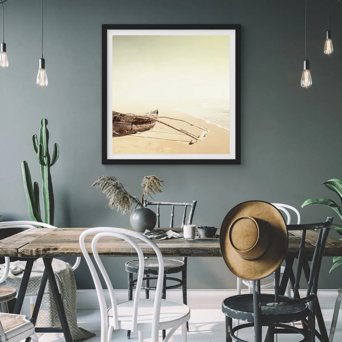 Plagát v čiernom ráme - Spomienka na južné more - 30x30 cm