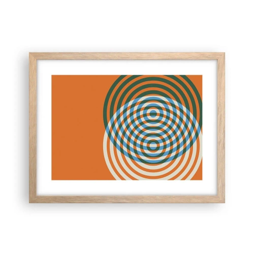 Plagát v ráme zo svetlého duba - Abstraktná kruhová variácia - 40x30 cm