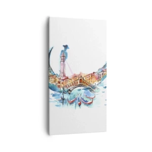 Obraz na plátne - Plávame mestom - 55x100 cm