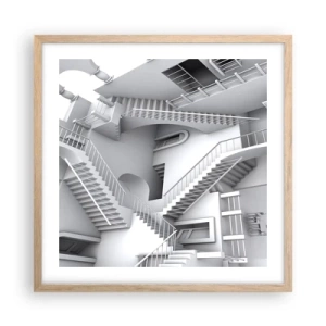 Plagát v ráme zo svetlého duba - Paradoxy prostoru - 50x50 cm