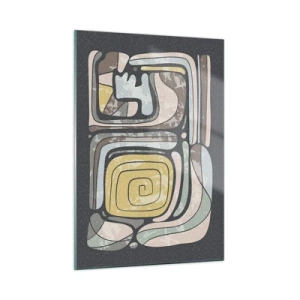 Obraz na skle - Abstrakcia v predkolumbovskom duchu - 50x70 cm