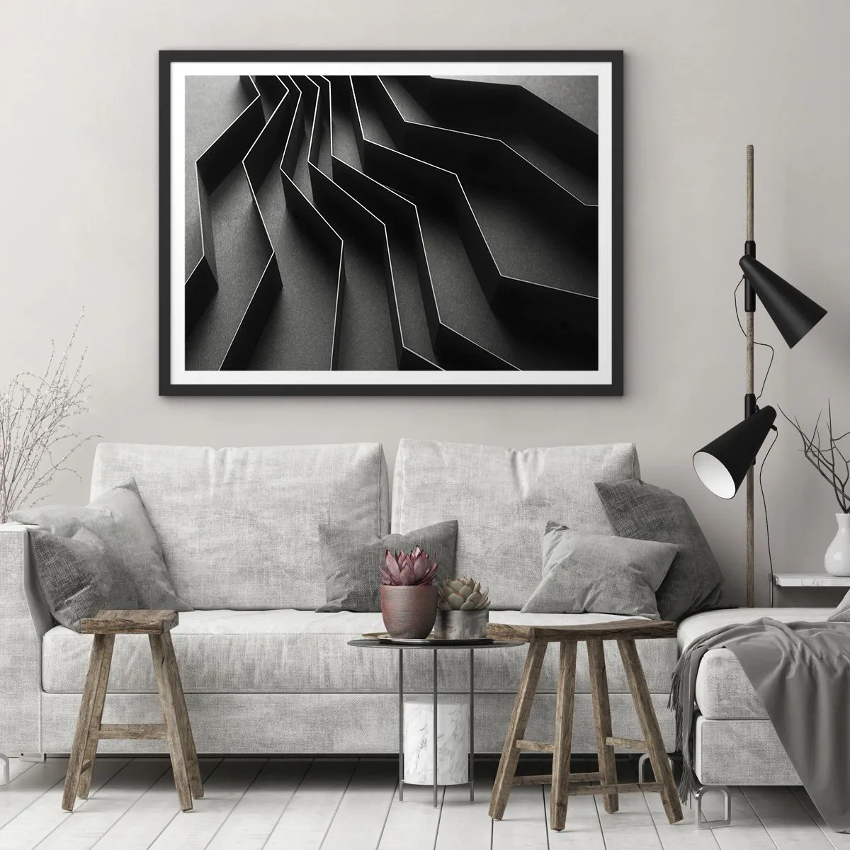 Plagát v čiernom ráme - Priestorový poriadok - 100x70 cm