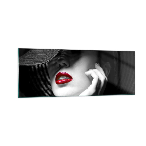 Obraz na skle - Štúdia v šarlátovej - 140x50 cm