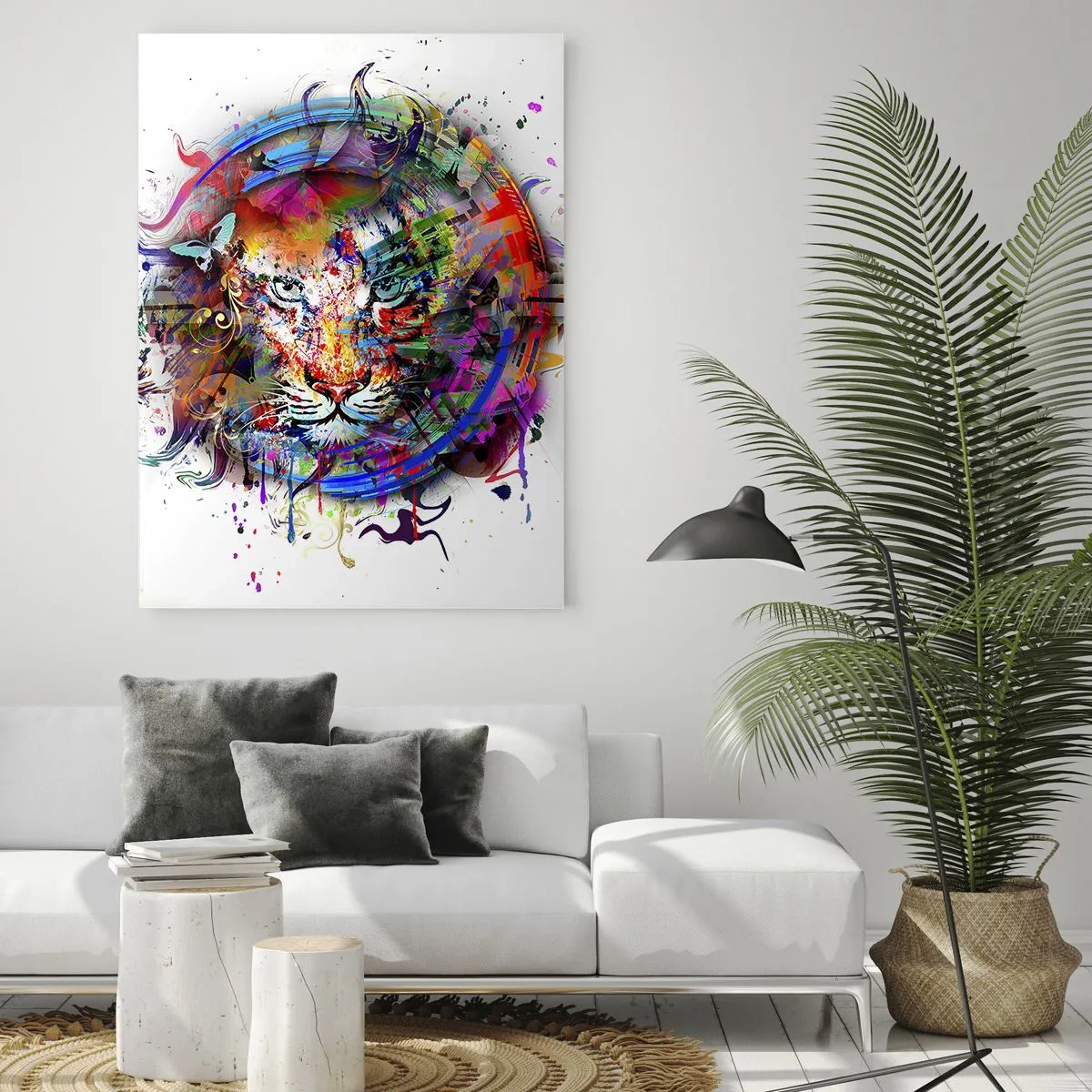 Obraz na skle - Skrýva sa za dúhovým závojom - 50x70 cm