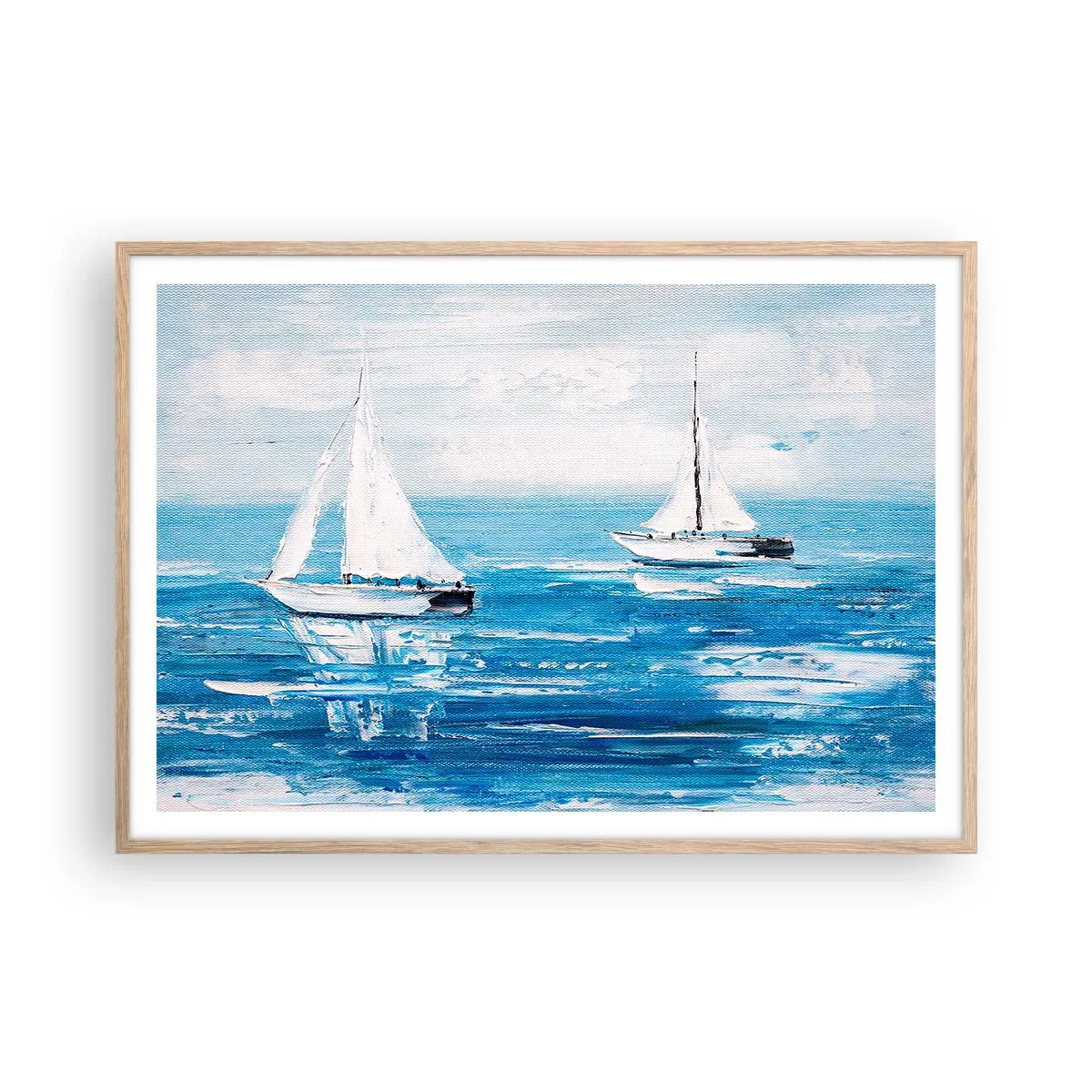 Plagát v ráme zo svetlého duba - S priateľom po boku - 100x70 cm