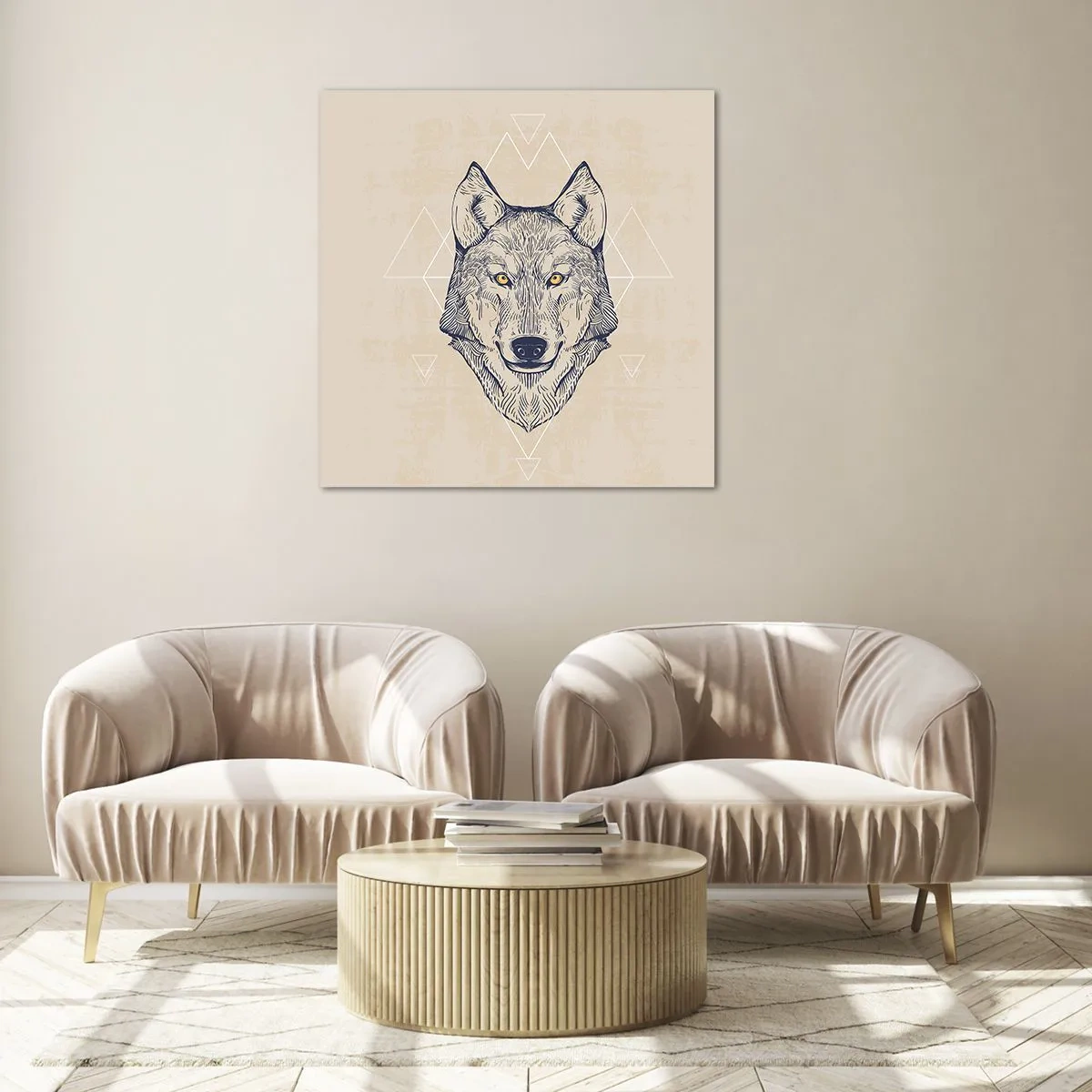 Obraz na skle - Alfa o prenikavom pohľade - 70x70 cm