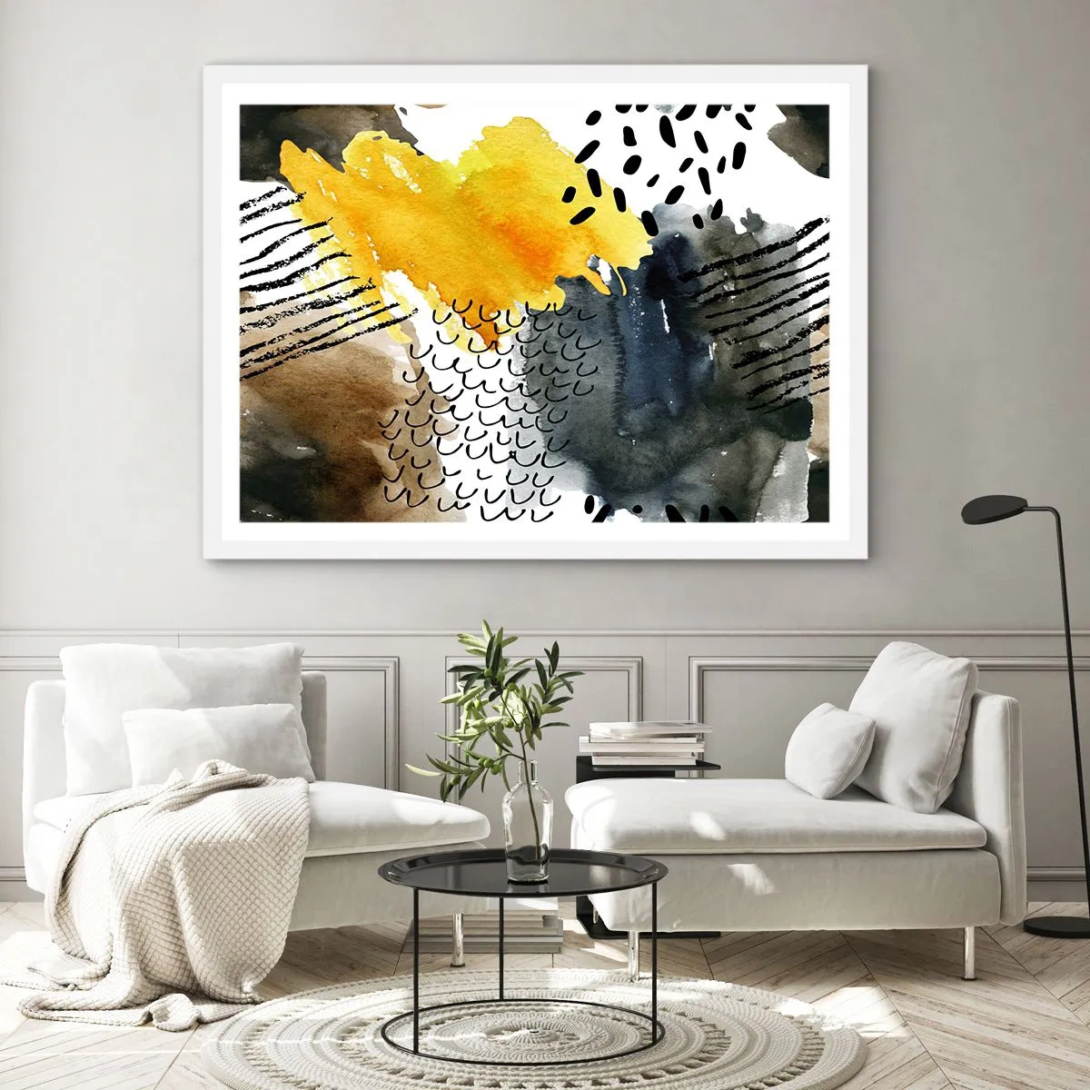 Plagát v bielom ráme - Stretnutie živlov - 50x40 cm