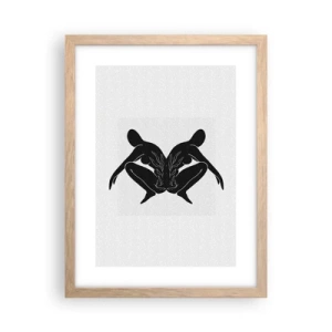 Plagát v ráme zo svetlého duba - Spoločná duša - 30x40 cm