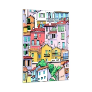 Obraz na skle - Veselé mesto - 50x70 cm