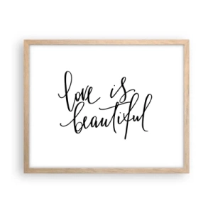 Plagát v ráme zo svetlého duba - Prečítaj a zopakuj - 50x40 cm