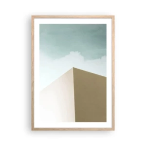 Plagát v ráme zo svetlého duba - Geometria slnečného leta - 50x70 cm