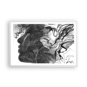 Plagát v bielom ráme - Zapletená v snoch - 91x61 cm