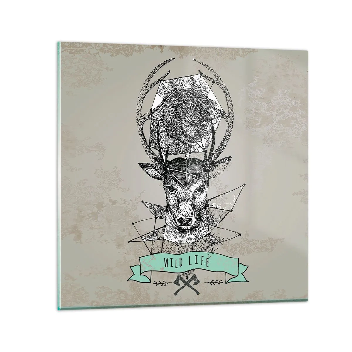 Obraz na skle - Videnie sv. Huberta - 40x40 cm