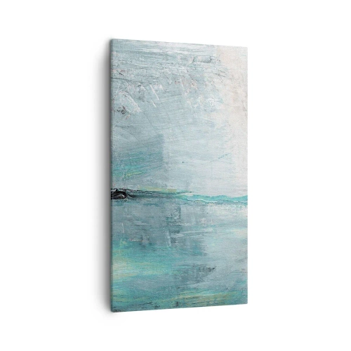 Obraz na plátne - Horizontálne v modrej - 45x80 cm