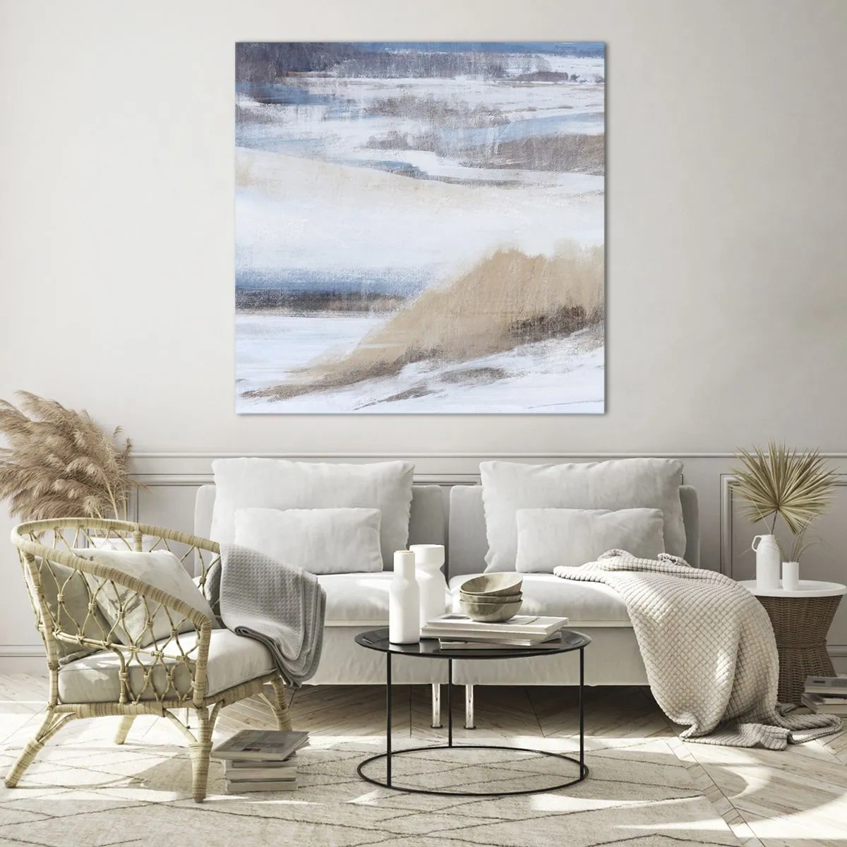 Obraz na skle - Zimná kompozícia - 70x70 cm