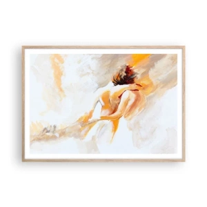 Plagát v ráme zo svetlého duba - Blízkosť v nebi - 100x70 cm