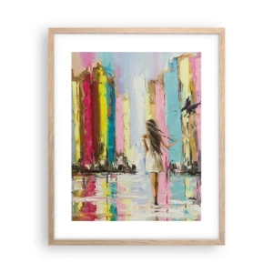 Plagát v ráme zo svetlého duba - Poď so mnou - 40x50 cm