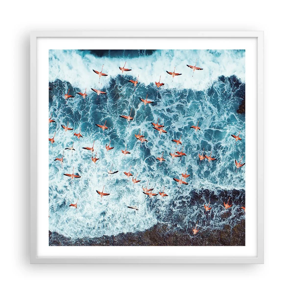 Plagát v bielom ráme - Prímorský sprievod - 60x60 cm