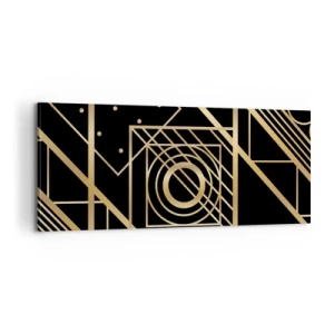 Obraz na plátne - Zlatá geometria - 100x40 cm