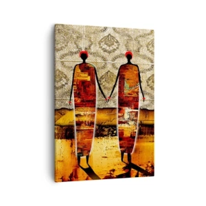 Obraz na plátne - Etnická kompozícia vo farbách Afriky - 50x70 cm