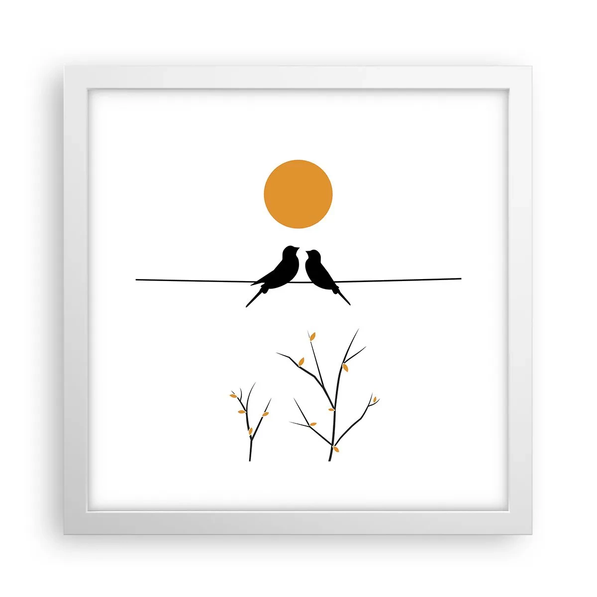 Plagát v bielom ráme - Slávičí večer - 30x30 cm