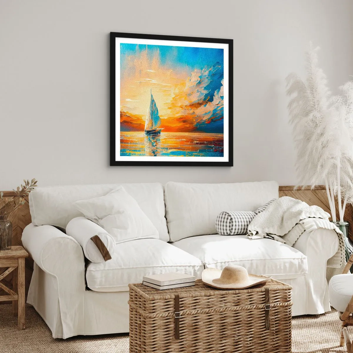 Plagát v čiernom ráme - Plavba v zlate - 60x60 cm