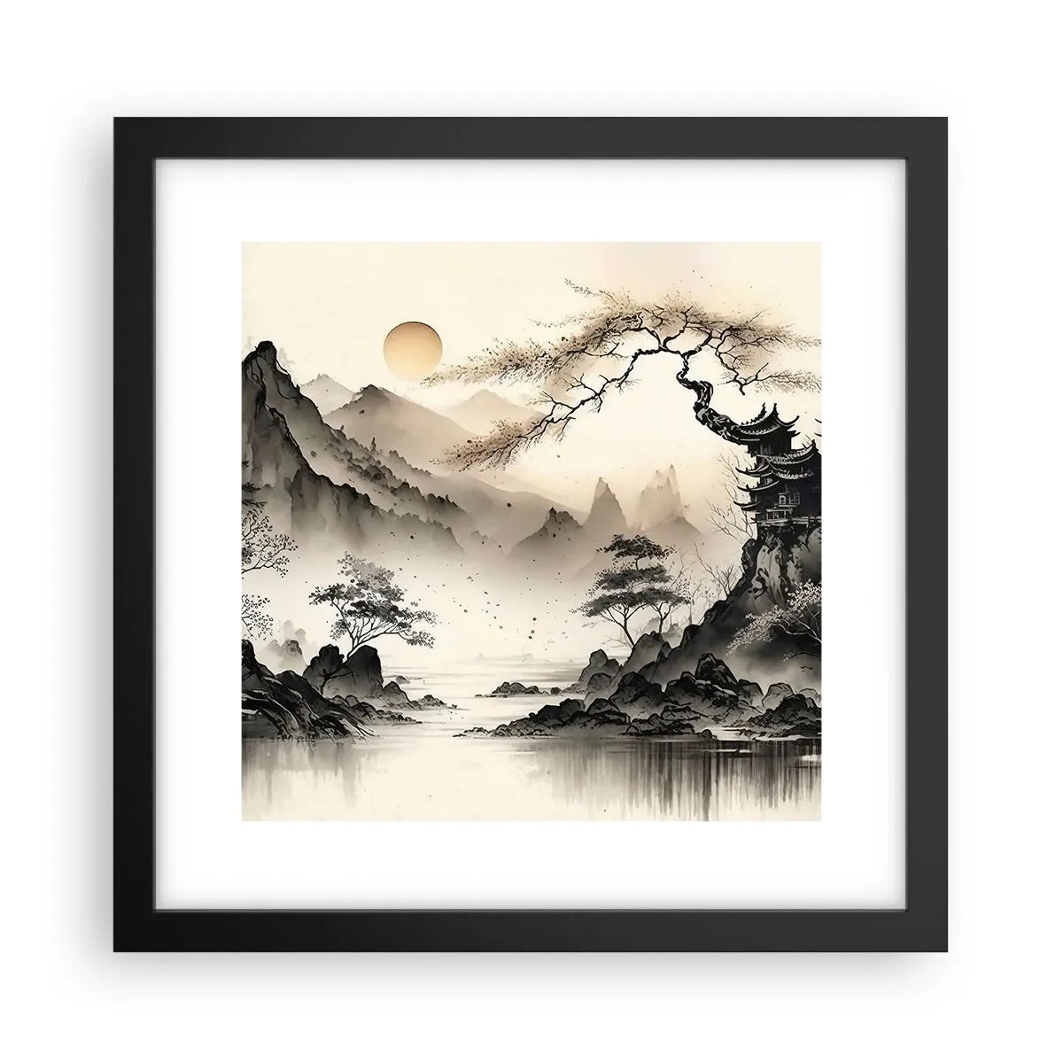 Plagát v čiernom ráme - Jedinečné kúzlo orientu - 30x30 cm