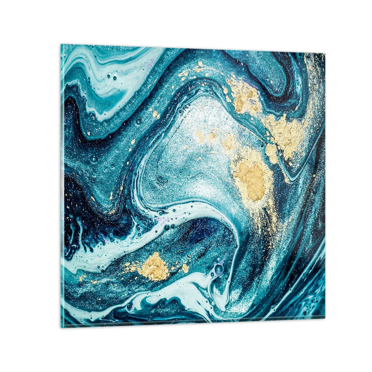 Obraz na skle - Modrý vír - 30x30 cm
